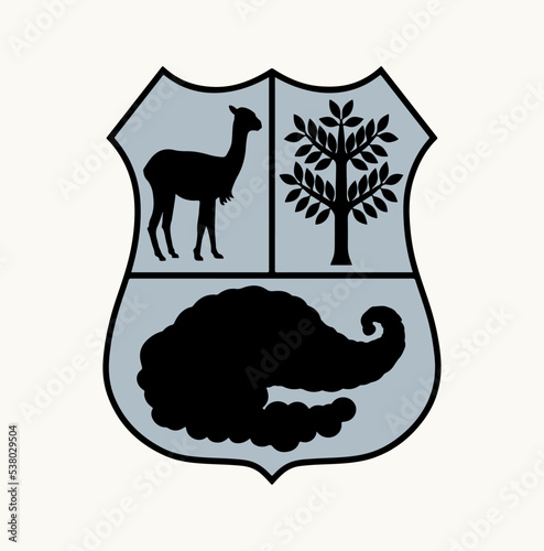Coat of arms from the flag of Peru. Vector drawing icon