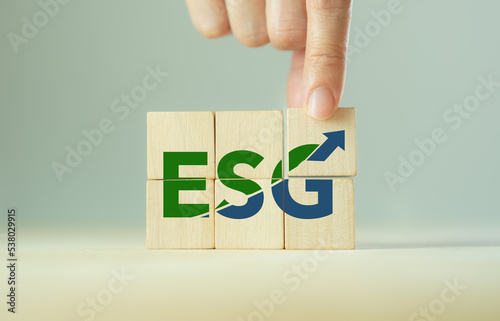 ESG achieving and growing sustainability concept. Aim to ptositive impact on the world while also making a profit. Socially responsible investing, ESG factors, impact investing, sustainable investing.