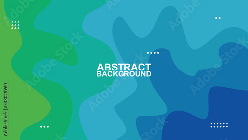 abstract trendy modern rough wavy dynamic green to blue color palette background vector illustration EPS10