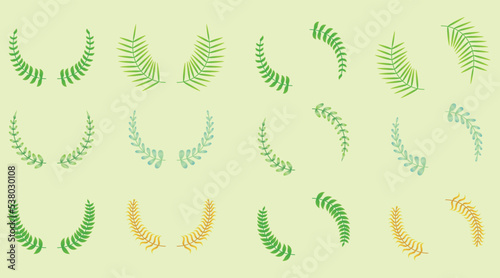 set colored border leaf ornament collections vector illustration EPS10