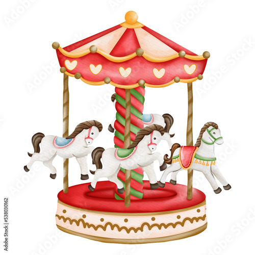 Christmas carousel  amusement park
