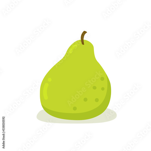 Green pear sweet fruit. Sticker. Ripe pear clipart icon