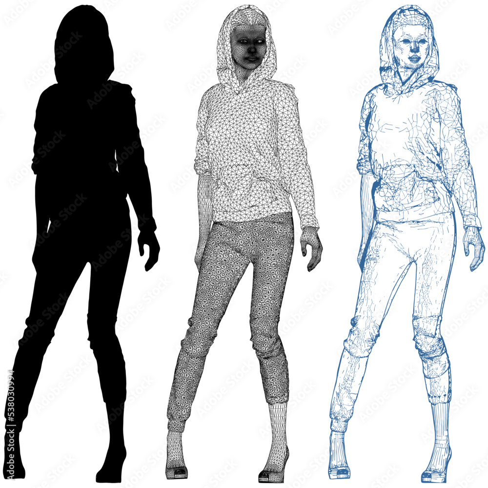 Mannequin Woman Vector. Chic With Hoodie And Legging Clothes Isolated