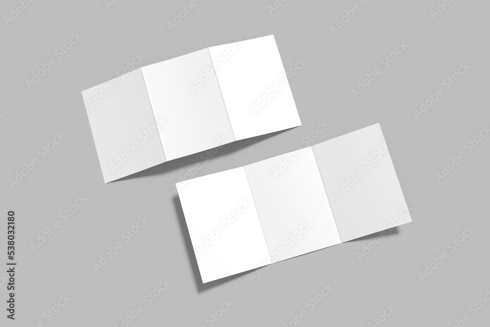 Fototapeta premium A5 Trifold Brochure Blank Mockup