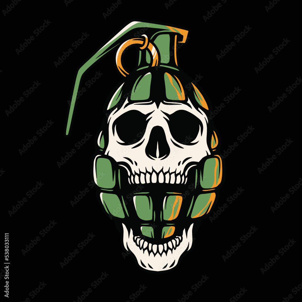 Grenade skull vector Grenade skull vector