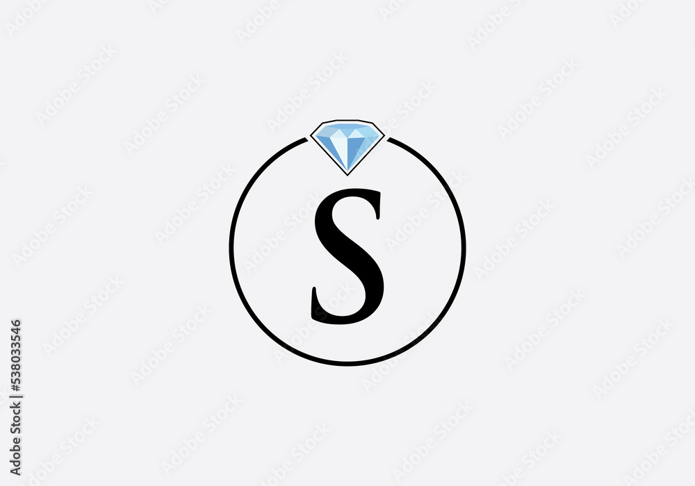 Fototapeta premium Diamond jewellery circle logo design with the letters
