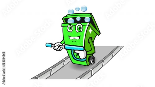 Animated trash can bin logo