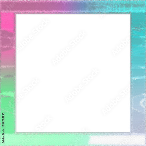 Abstract transparent glitch art border element.
