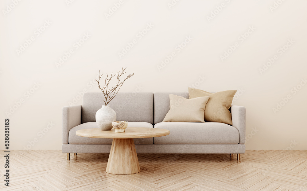 warm beige sofa