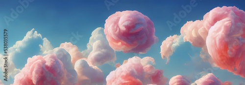 Tapety artystyczne Cotton candy clouds wallpaper, Generative AI 