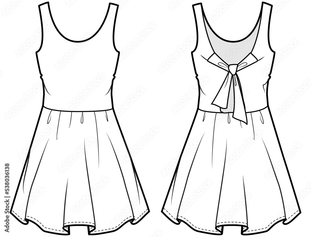 womens sleeveless skater dress with tie back details fashion flat womens sleeveless skater dress with tie back details fashion flat