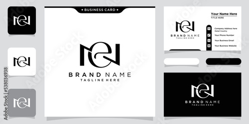 Initial Letter NE logo design template.