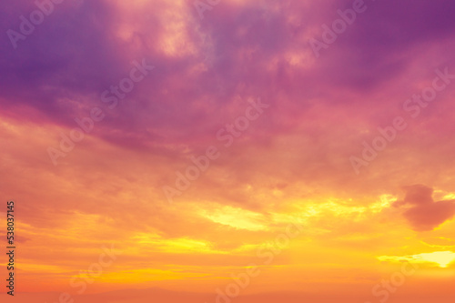 Fototapeta Naklejka Na Ścianę i Meble -  Colorful cloudy sky at sunset. Gradient color. Sky texture, abstract nature background