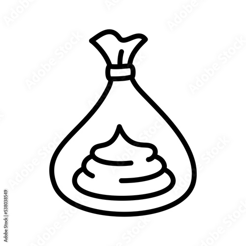 Hygienic dog bag with poop. Clean up after your pet, up bag with shit.