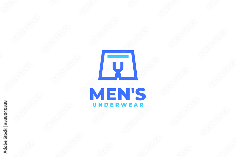 Flat man underwear logo design vector template illustration Flat man underwear logo design vector template illustration