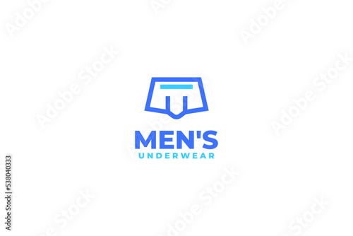Flat man underwear logo design vector template illustration