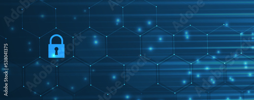 Cybersecurity and information or network protection. Future technology web services for business and internet project