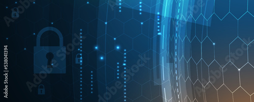 Cybersecurity and information or network protection. Future technology web services for business and internet project