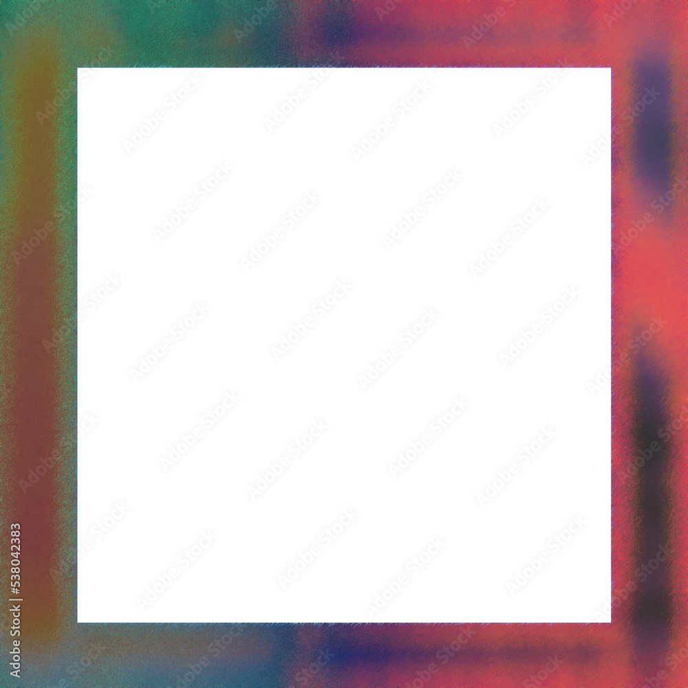 Abstract transparent glitch art border element.