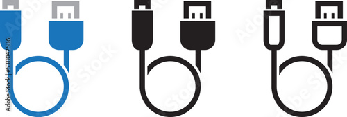 Micro USB cable icon , vector illustration photo