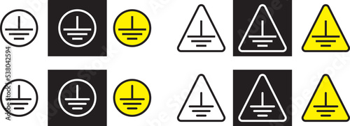 Protective Earth Ground icon , vector illustration