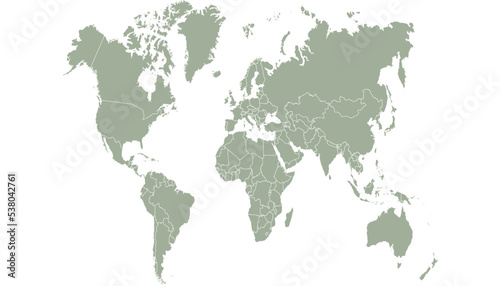 World map. Silhouette map. Color vector modern.	