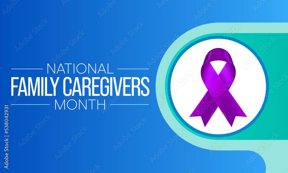Family Caregivers month (NFCM) is observed every year in November, to raise awareness of caregiving issues, educate communities, and increase support for caregivers. Vector illustration Family Caregivers month (NFCM) is observed every year in November, to raise awareness of caregiving issues, educate communities, and increase support for caregivers. Vector illustration