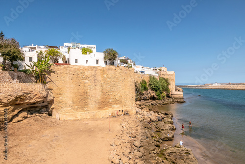 View at the Bouregreg beach near Udayas kasbah in Rabat - Morocco photo