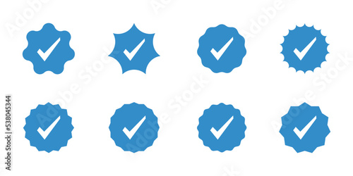 Approved, verified and protected icons. Guarantee, approval, acceptance and quality vector badges. Isolated vector