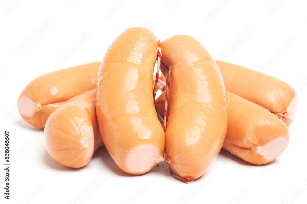 sausages isolated on white background sausages isolated on white background