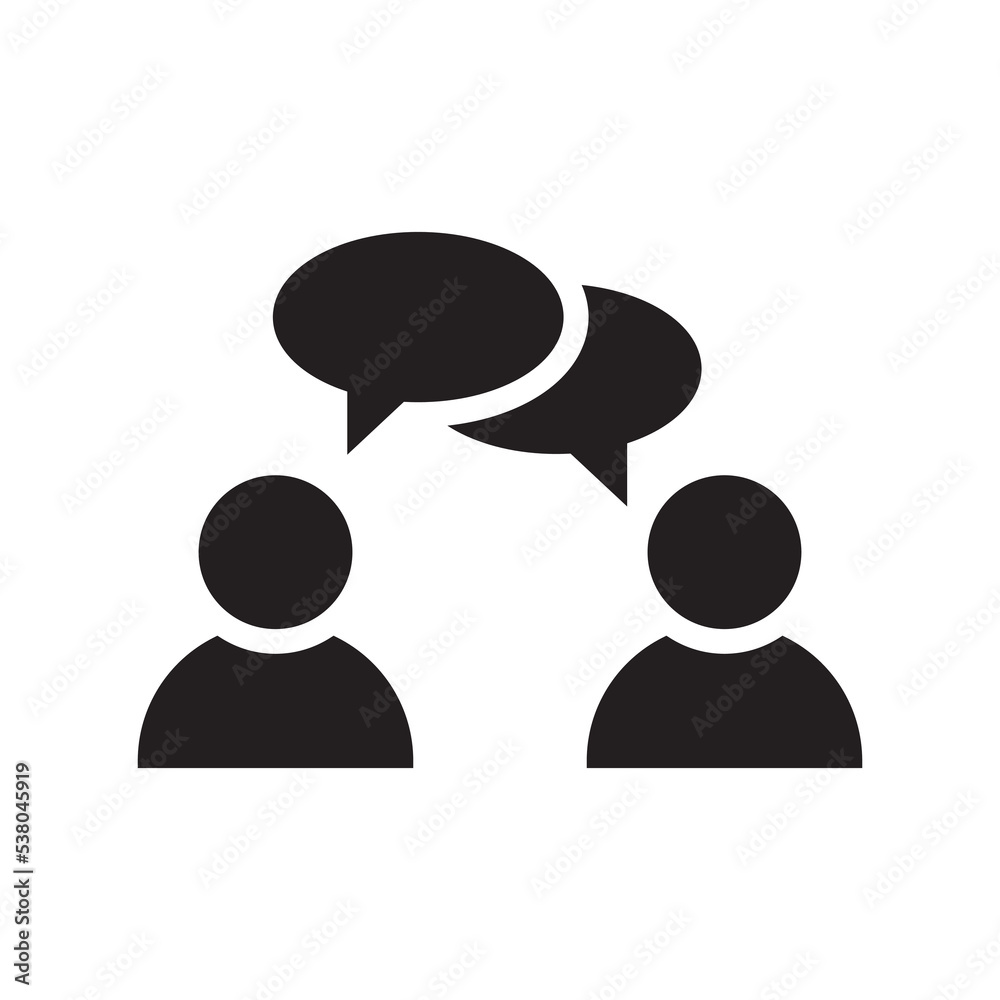Talk people icon vector in clipart concept. Conversation, discussion sign symbol Talk people icon vector in clipart concept. Conversation, discussion sign symbol