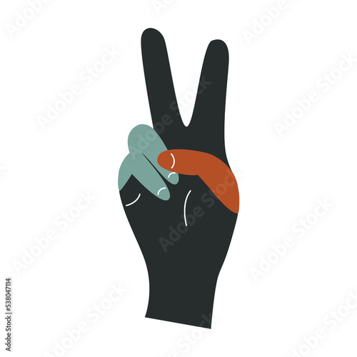 Flat vector hippy boho illustration. Hand drawn retro groovy elements
