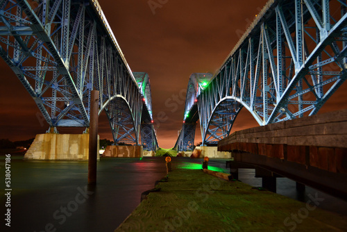 bridge over the river at night