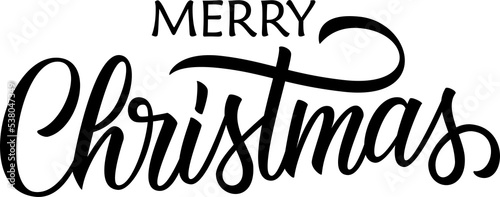 Merry Christmas. Hand drawn lettering. Perfect for Christmas holiday greetings and invitations. Creative typography for your graphic design. PNG file.