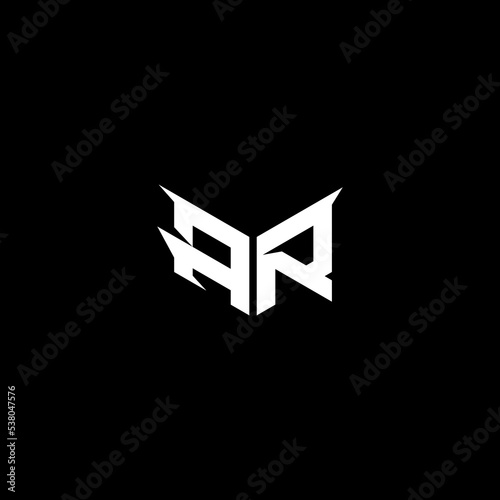 AR strong shape logo esport and gaming concept design