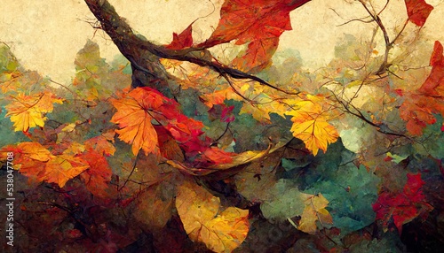 Autumn, Fall, foliage, avant-garde, high-chroma, fine_detail