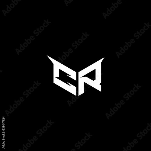 CR strong shape logo esport and gaming concept design