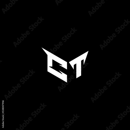 CT strong shape logo esport and gaming concept design