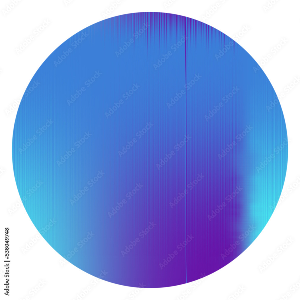 Abstract transparent glitch art circle element.
