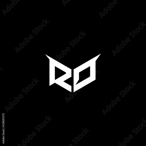 RO strong shape logo esport and gaming concept design