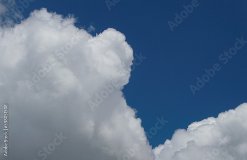 White clouds in the blue sky