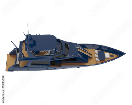 Fototapeta Naklejka Na Ścianę i Meble -  Luxury yacht on transparent background. 3d rendering - illustration