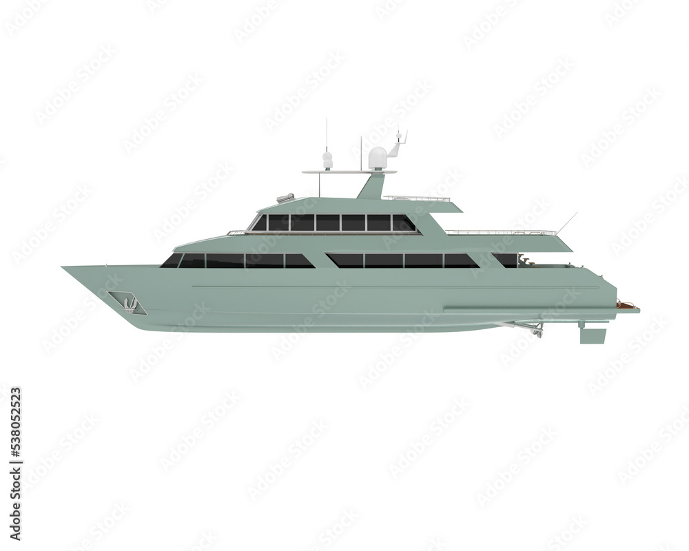 Luxury yacht on transparent background. 3d rendering - illustration Luxury yacht on transparent background. 3d rendering - illustration