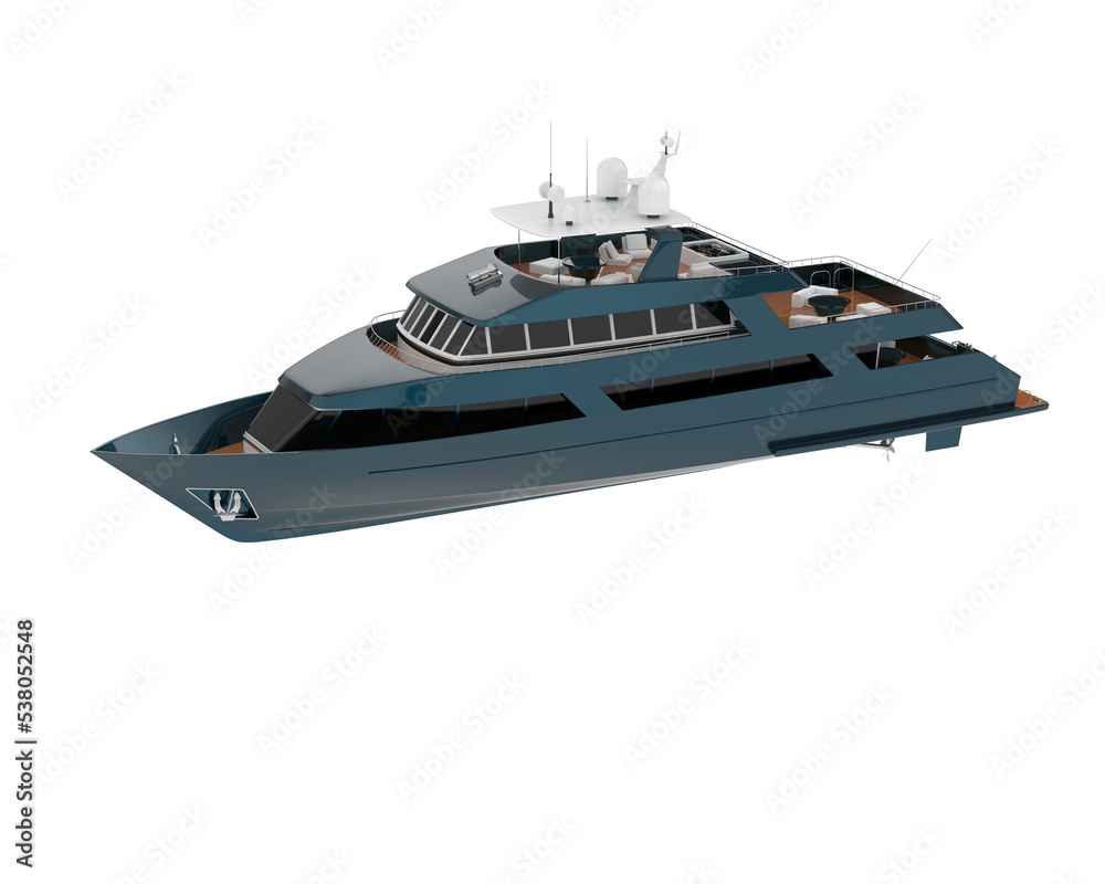Luxury yacht on transparent background. 3d rendering - illustration Luxury yacht on transparent background. 3d rendering - illustration