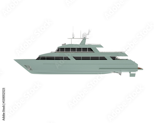 Luxury yacht on transparent background. 3d rendering - illustration