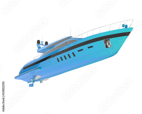 Mega yacht on transparent background. 3d rendering - illustration © Cristian