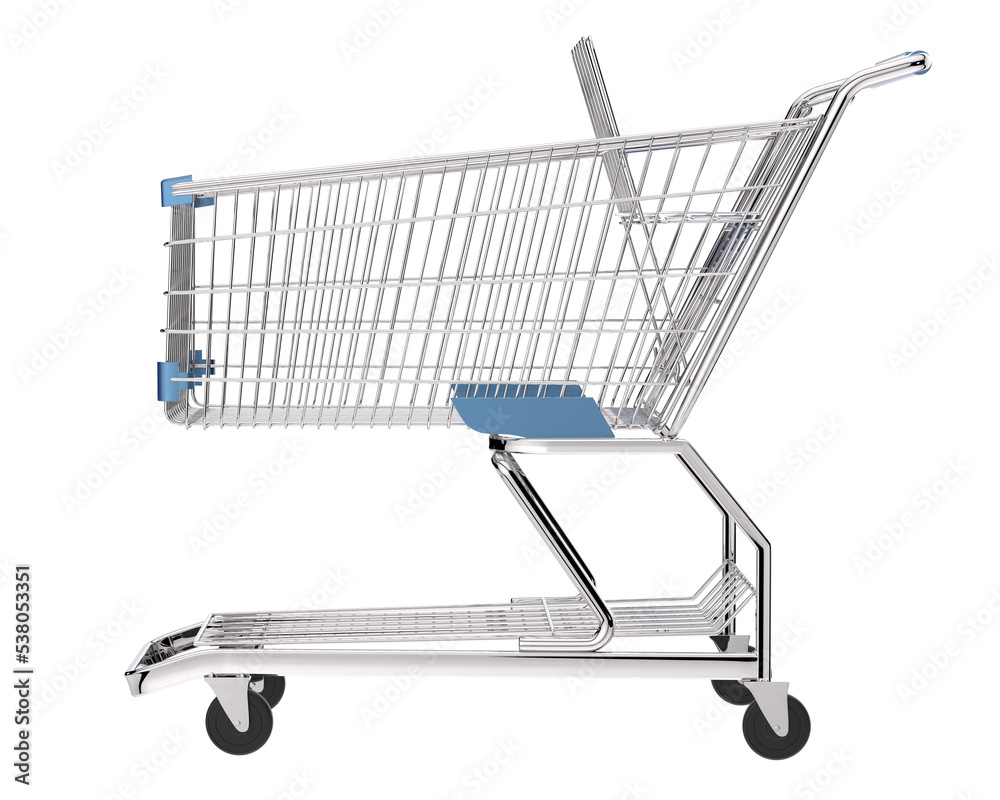 Photography Grocery trolley on transparent background