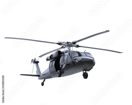 Stampa su tela War helicopter on transparent background