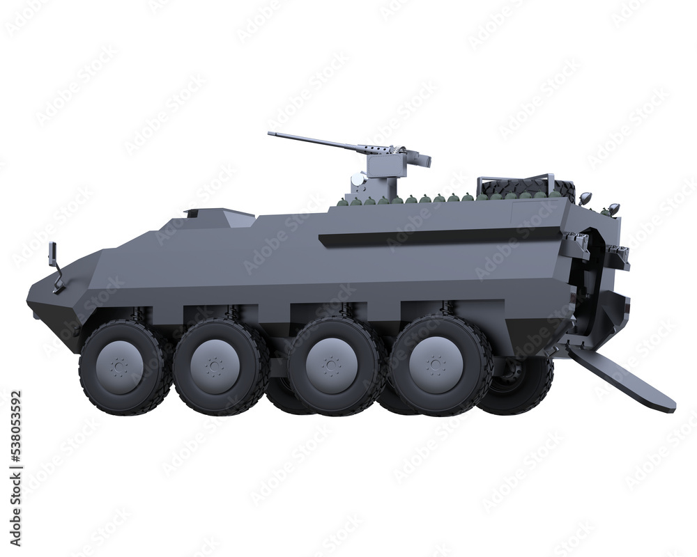 War vehicle on transparent background. 3d rendering - illustration War vehicle on transparent background. 3d rendering - illustration