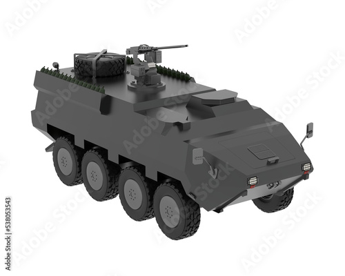 War vehicle on transparent background. 3d rendering - illustration